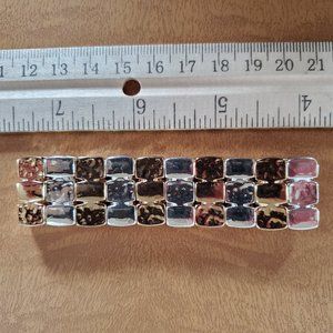 Premier Designs quilted two-tone stretch bracelet